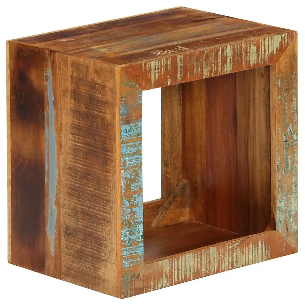 Wooden Stool 40x30x40cm Brown Solid Reclaimed Wood Side Table Storage Seat