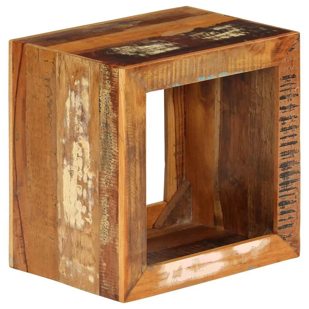 Wooden Stool 40x30x40cm Brown Solid Reclaimed Wood Side Table Storage Seat