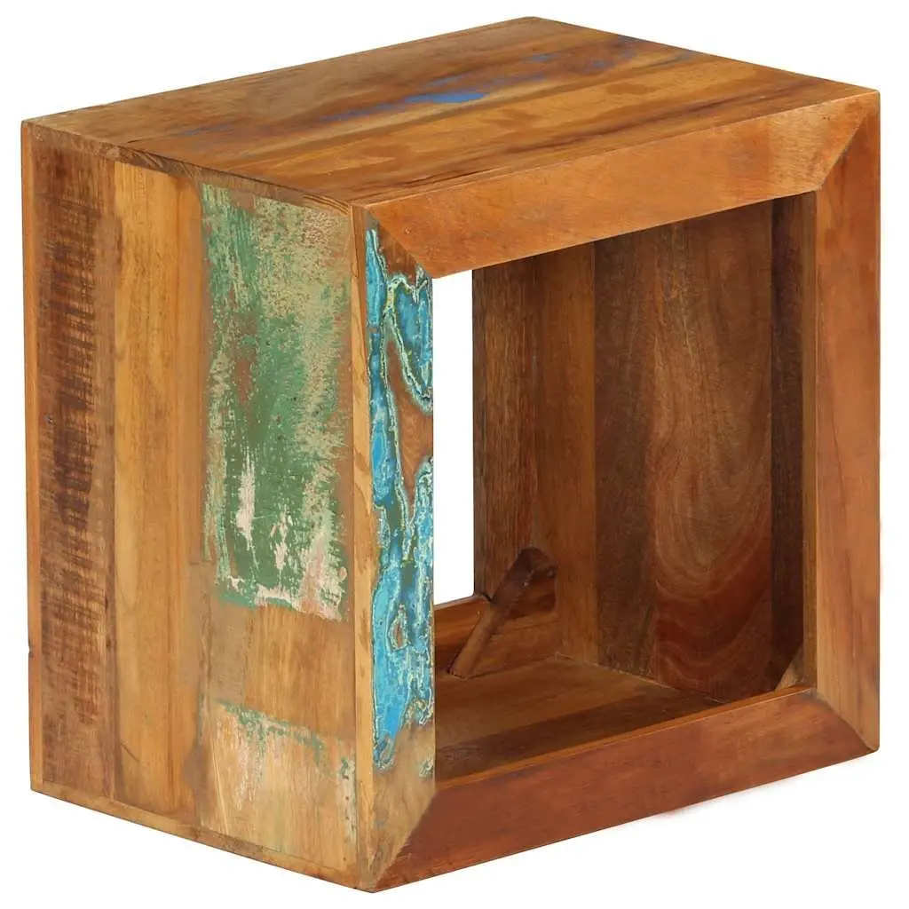Wooden Stool 40x30x40cm Brown Solid Reclaimed Wood Side Table Storage Seat