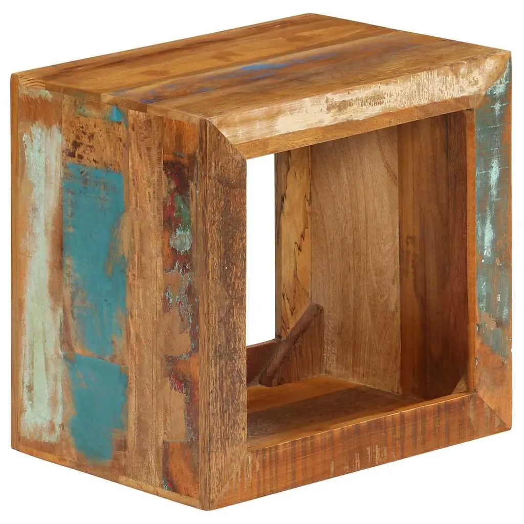 Wooden Stool 40x30x40cm Brown Solid Reclaimed Wood Side Table Storage Seat