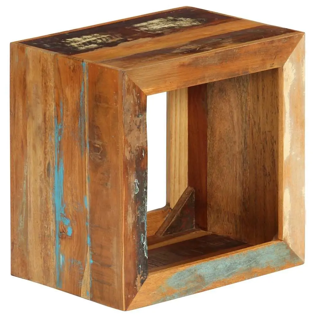 Wooden Stool 40x30x40cm Brown Solid Reclaimed Wood Side Table Storage Seat