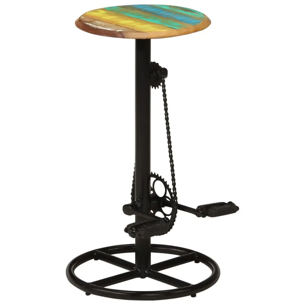 Solid Reclaimed Wood Bar Stools 2-Piece Set for Dining