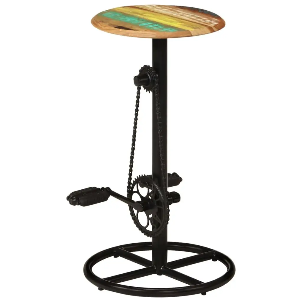 Solid Reclaimed Wood Bar Stools 2-Piece Set for Dining