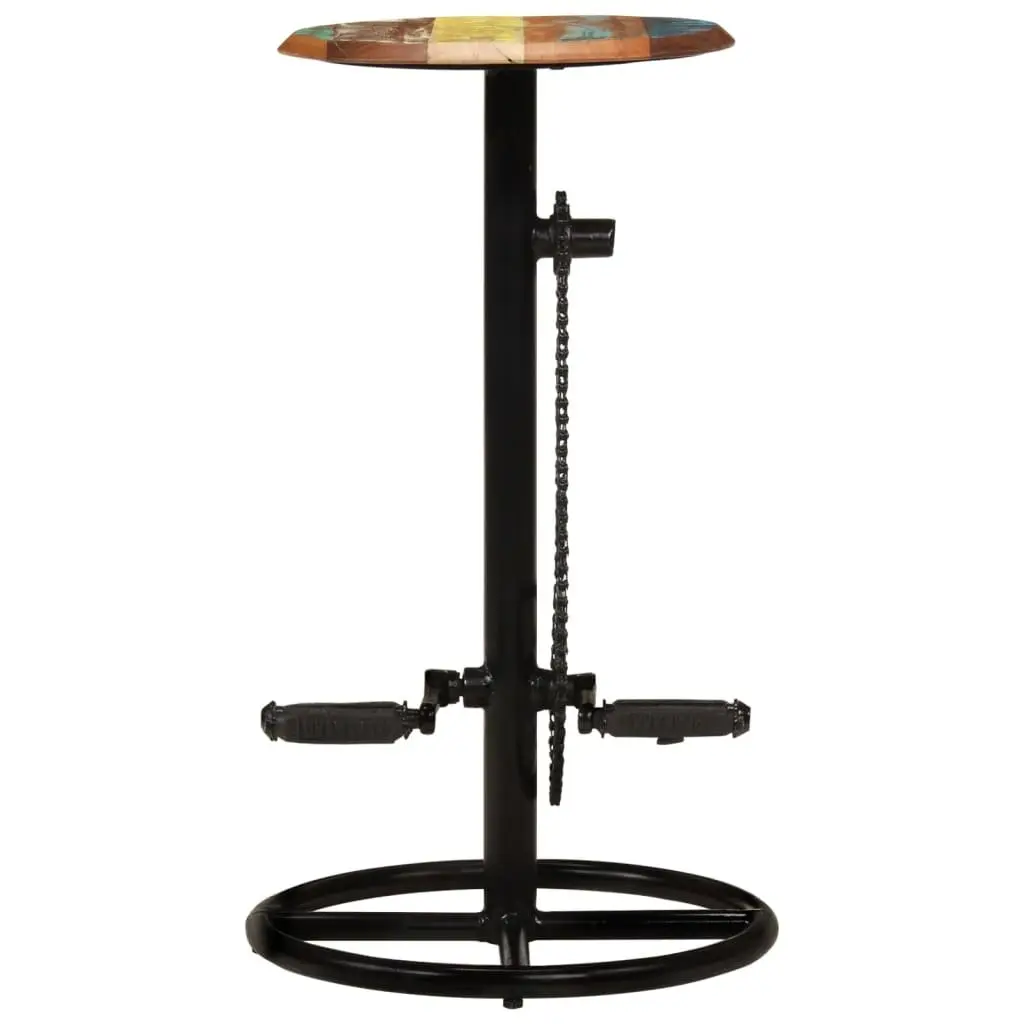 Solid Reclaimed Wood Bar Stools 2-Piece Set for Dining
