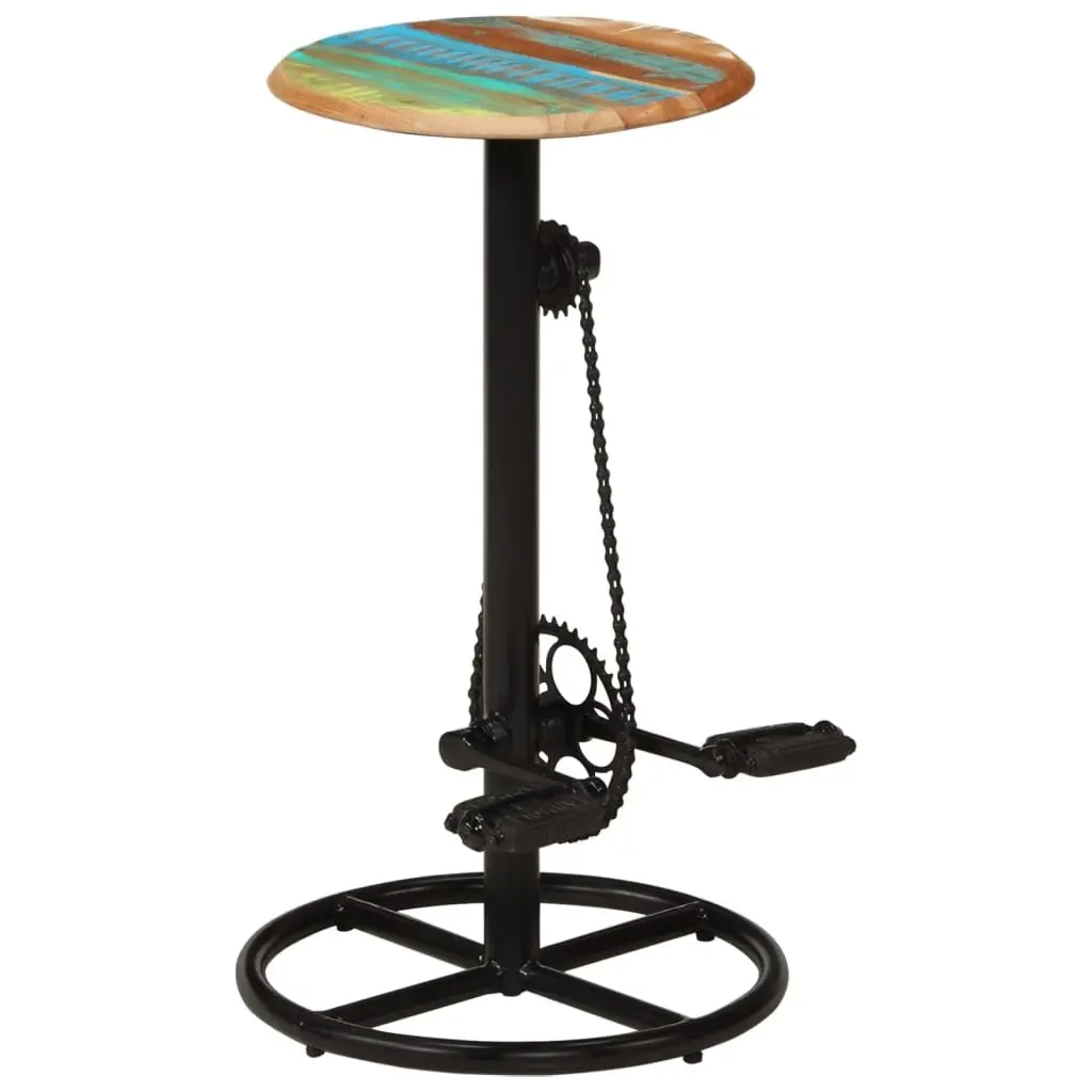 Solid Reclaimed Wood Bar Stools 2-Piece Set for Dining