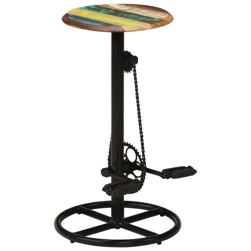 Solid Reclaimed Wood Bar Stools 2-Piece Set for Dining