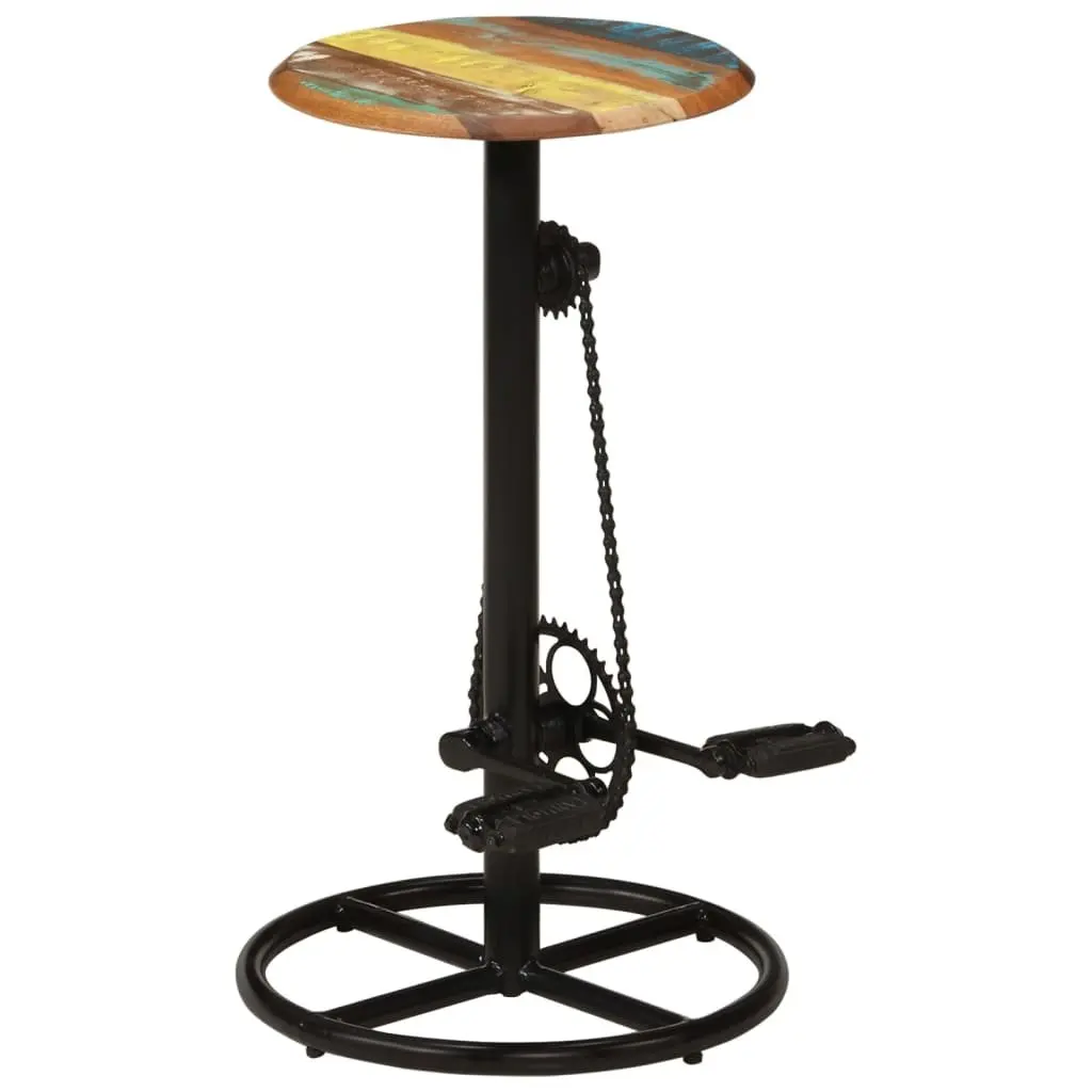 Solid Reclaimed Wood Bar Stools 2-Piece Set for Dining