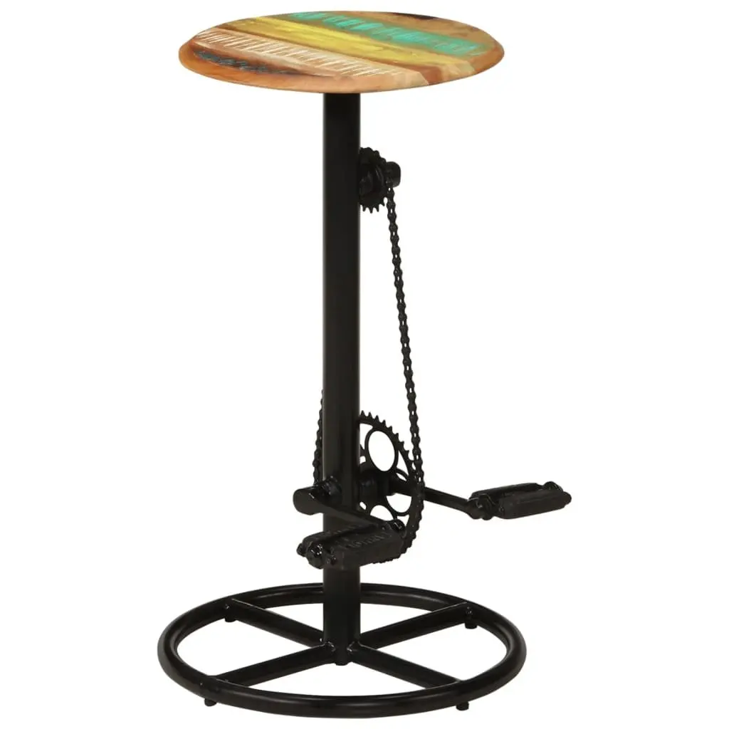 Solid Reclaimed Wood Bar Stools 2-Piece Set for Dining