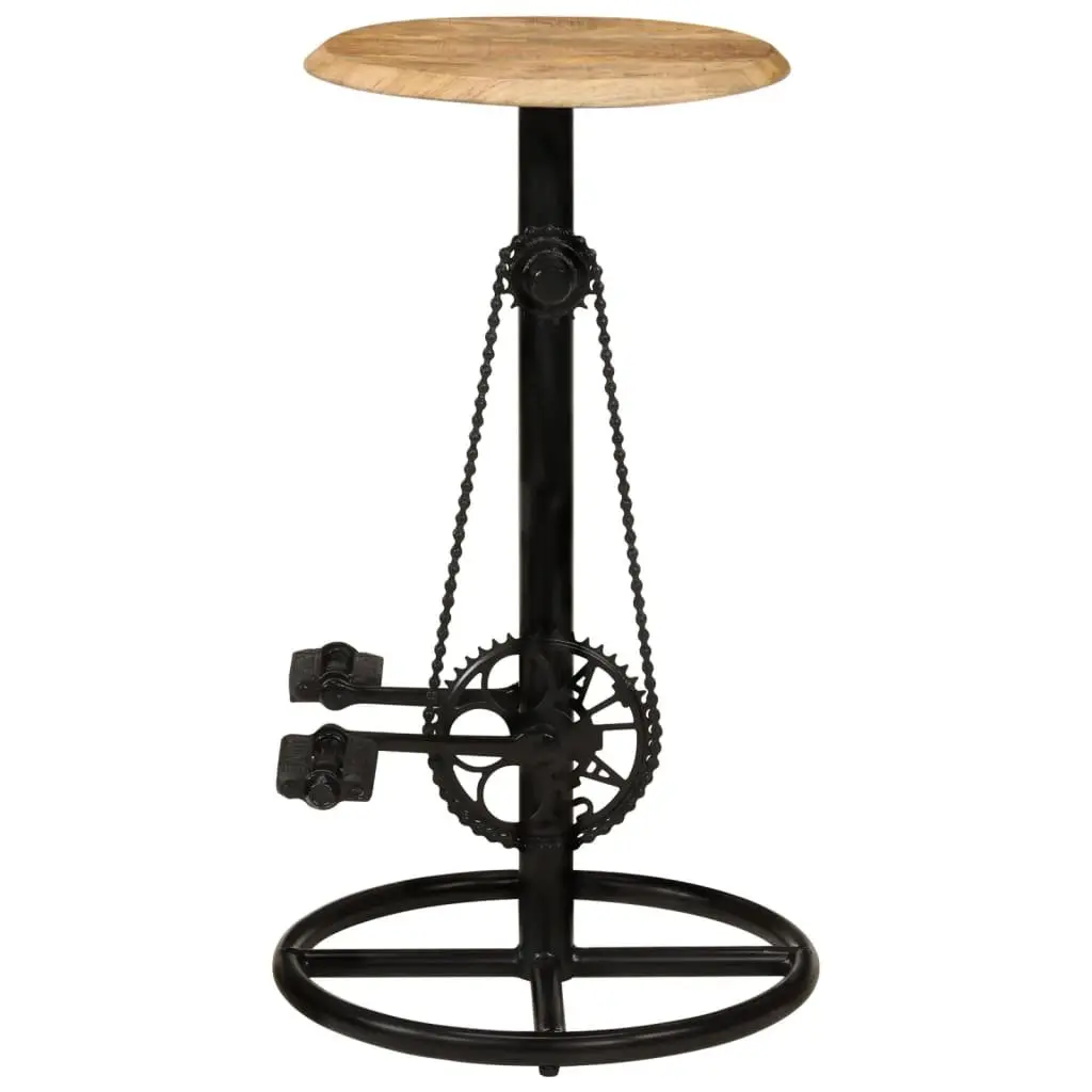 Set of 2 Solid Mango Wood Bar Stools with Footrests