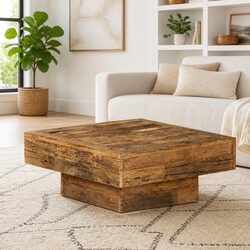 Vintage Style Solid Reclaimed Wood Coffee Table