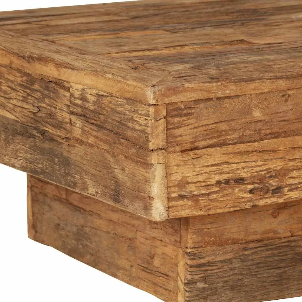 Coffee Table Vintage Retro 70x70x30cm Solid Reclaimed Wood Brown