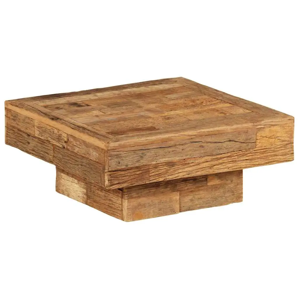 Coffee Table Vintage Retro 70x70x30cm Solid Reclaimed Wood Brown