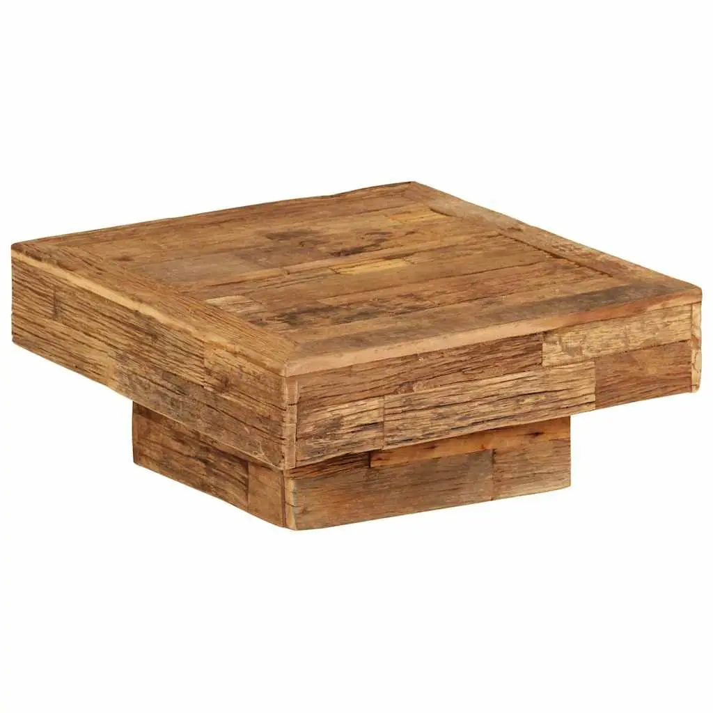 Coffee Table Vintage Retro 70x70x30cm Solid Reclaimed Wood Brown
