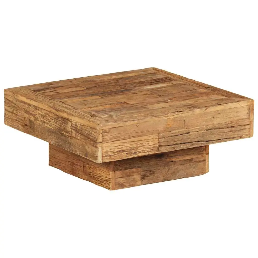 Coffee Table Vintage Retro 70x70x30cm Solid Reclaimed Wood Brown