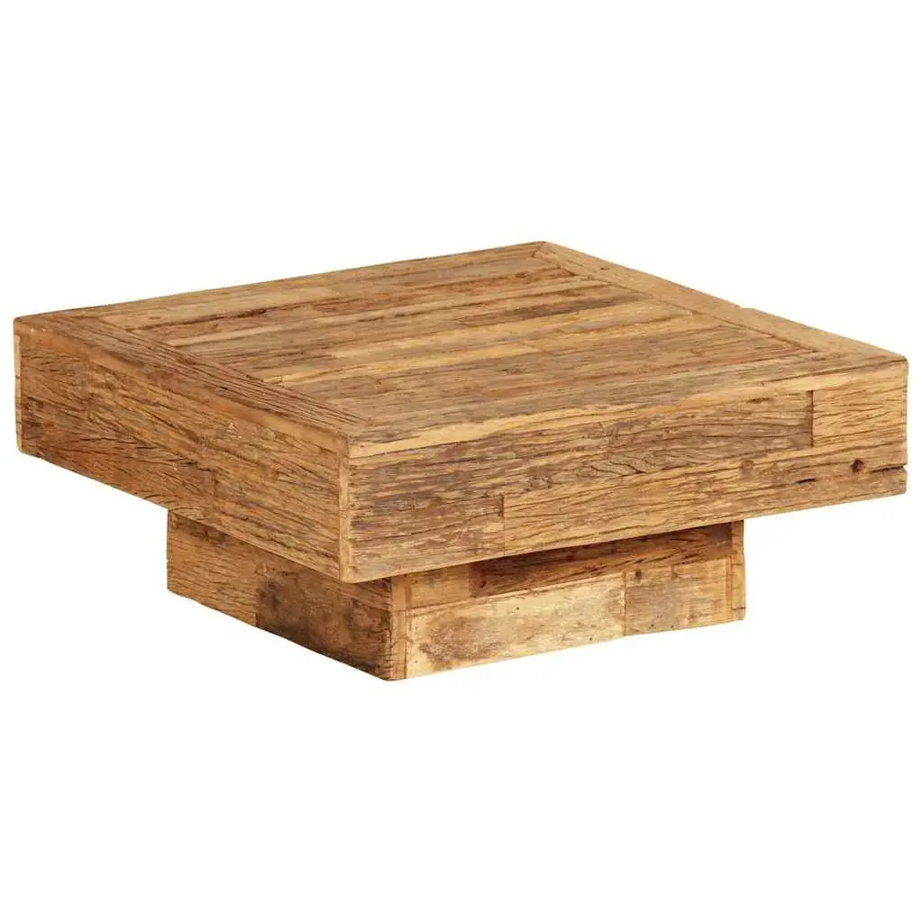 Coffee Table Vintage Retro 70x70x30cm Solid Reclaimed Wood Brown