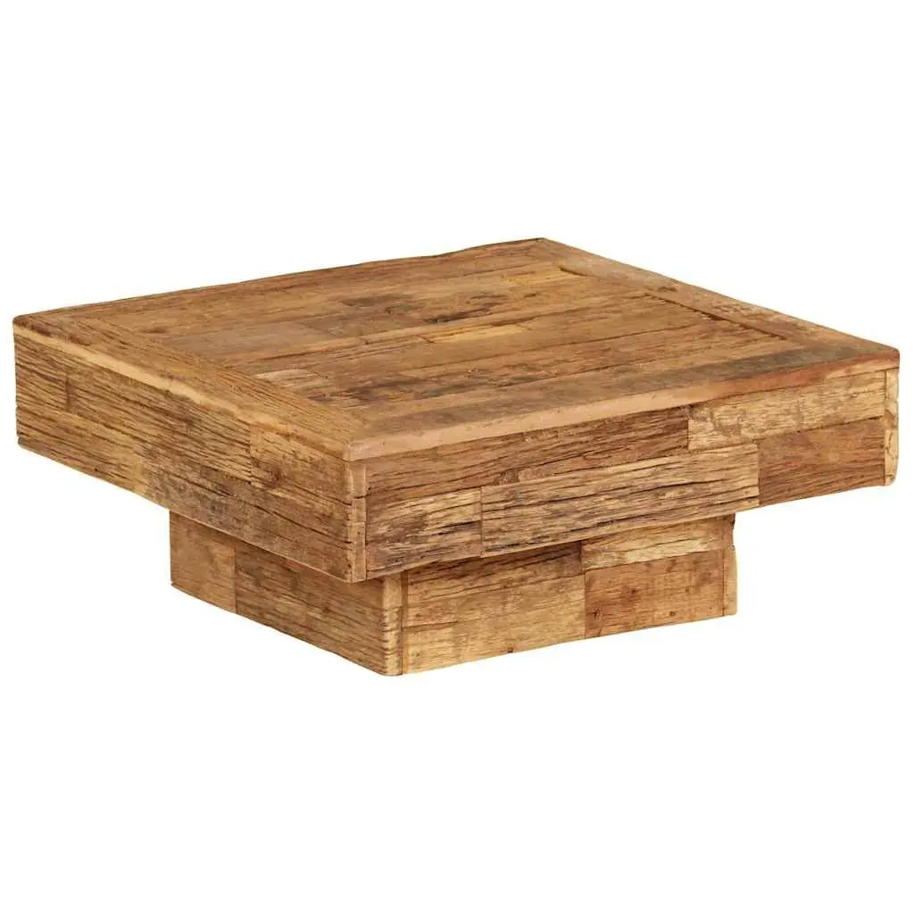 Coffee Table Vintage Retro 70x70x30cm Solid Reclaimed Wood Brown