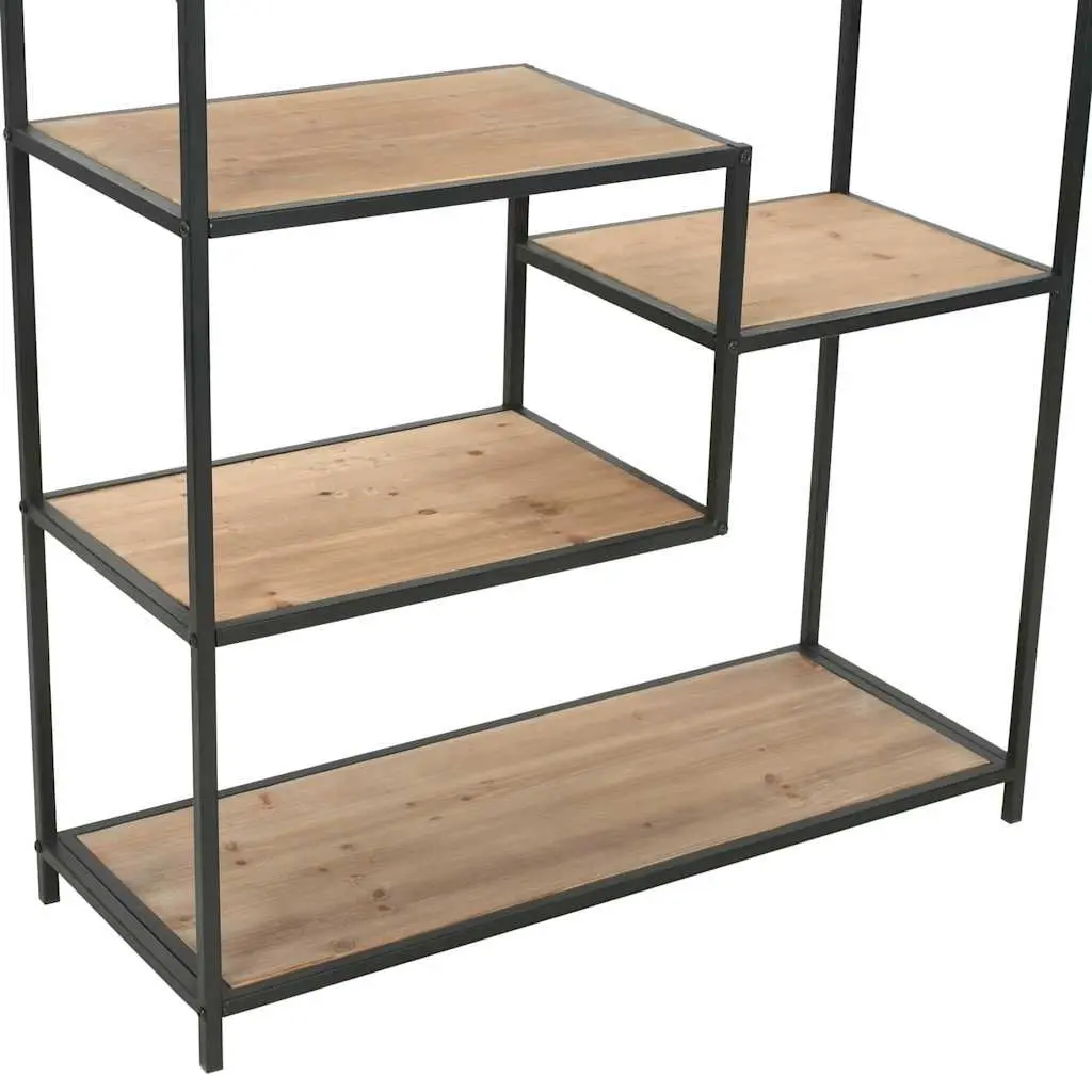 Bookcase Industrial Style 90.5cm x 35cm x 180cm Solid Firwood Steel Frame