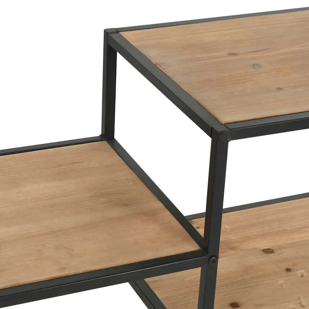 Bookcase Industrial Style 90.5cm x 35cm x 180cm Solid Firwood Steel Frame