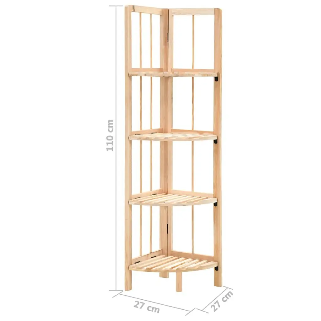 Corner Shelf Wooden Foldable Organizer 27 x 27 x 110 cm Solid Cedar Wood