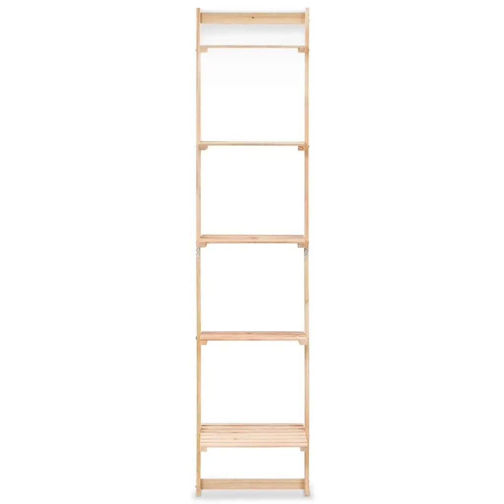 Ladder Wall Shelf Beige Solid Cedar Wood Display Unit