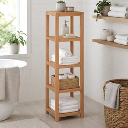 Brown 4-Tier Standing Shelf for Organized Living Spaces