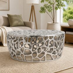 Silver Cast Aluminium Coffee Table 70x30cm