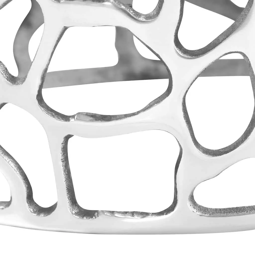 Cast Aluminium Coffee Table Silver 70x30cm Sturdy Accent Side Table for Living Room Decor