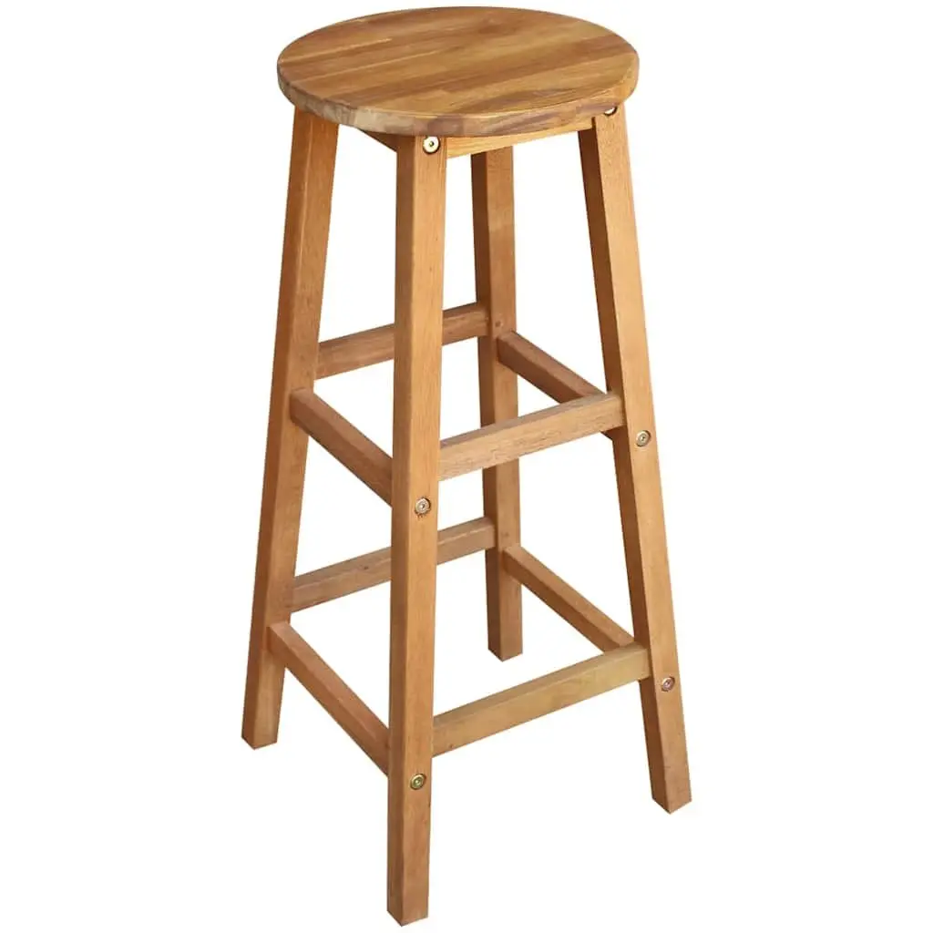Bar Table and Stool Set Rustic 7 Pieces Solid Acacia Wood