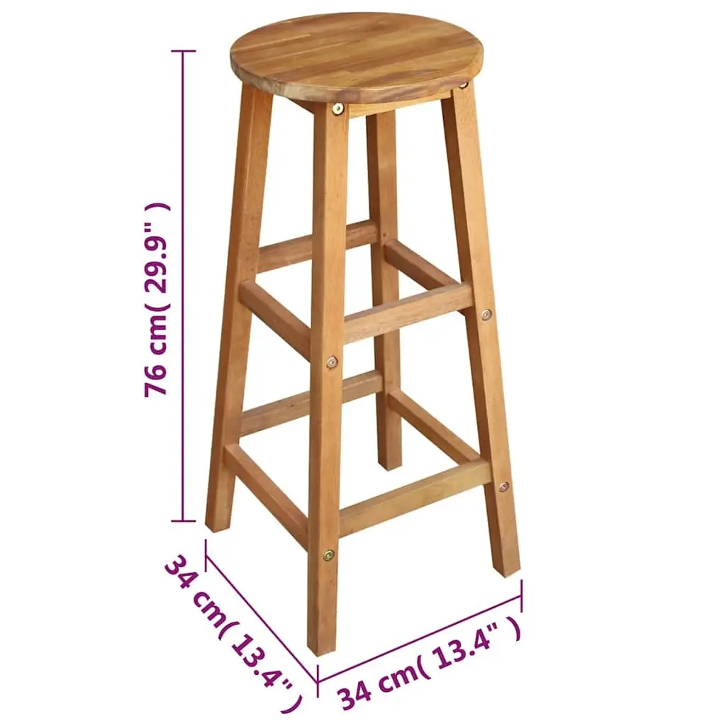 Bar Table and Stool Set Rustic 7 Pieces Solid Acacia Wood