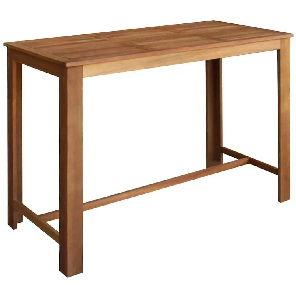 Bar Table and Chair Set Rustic Brown 7 Piece Solid Acacia Hardwood Dining Furniture