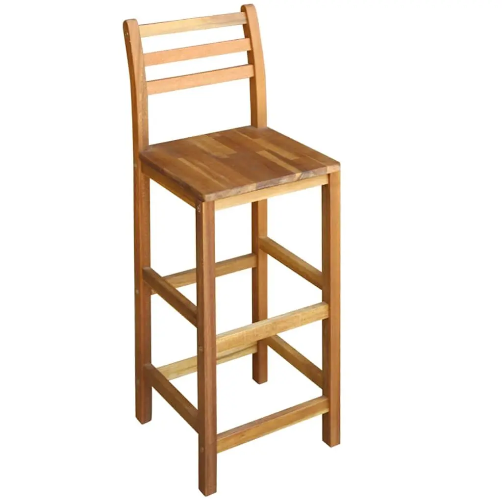 Bar Table and Chair Set Rustic Brown 7 Piece Solid Acacia Hardwood Dining Furniture