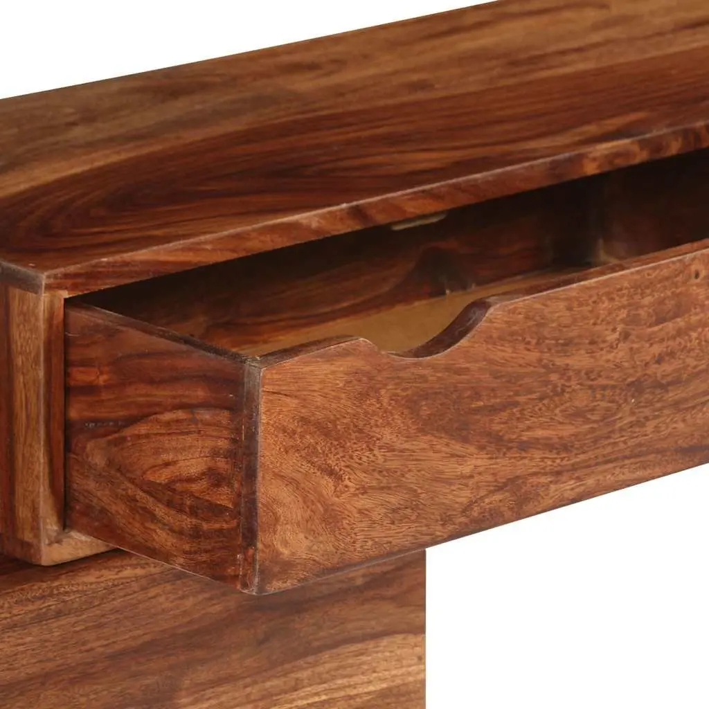 TV Cabinet Solid Wood Acacia Brown 200x30x35cm 2 Drawers