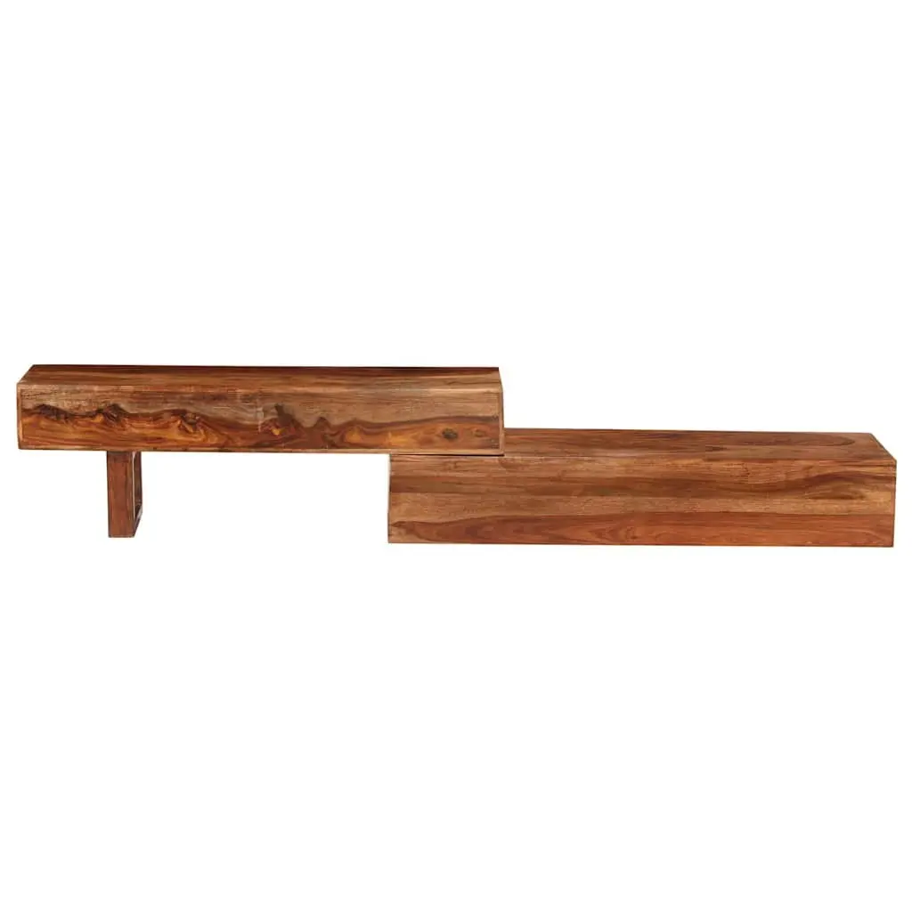 TV Cabinet Solid Wood Acacia Brown 200x30x35cm 2 Drawers