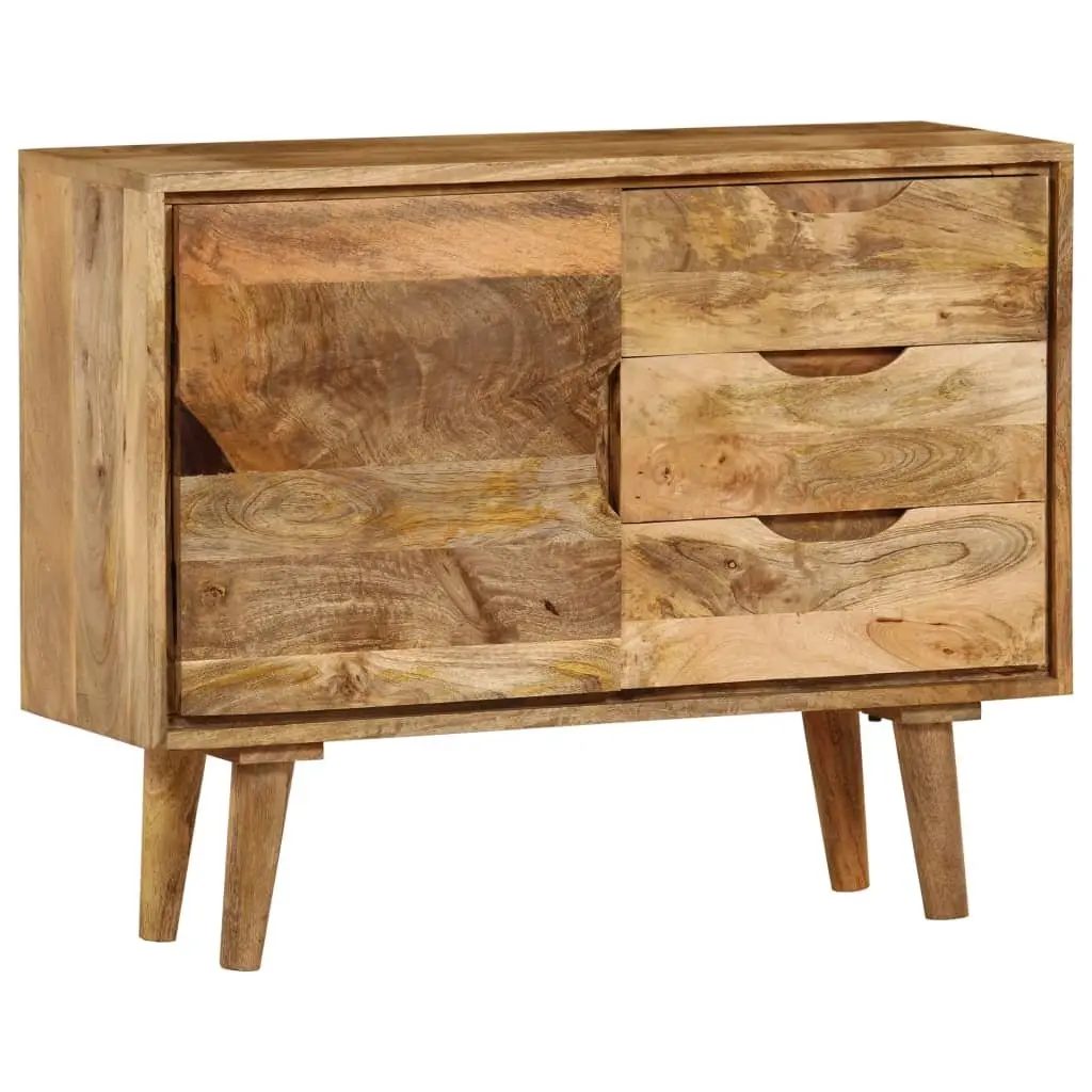 Sideboard Vintage Style 90x30x69cm Solid Mango Wood Brown Storage Cabinet