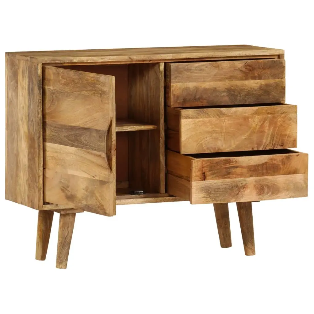 Sideboard Vintage Style 90x30x69cm Solid Mango Wood Brown Storage Cabinet