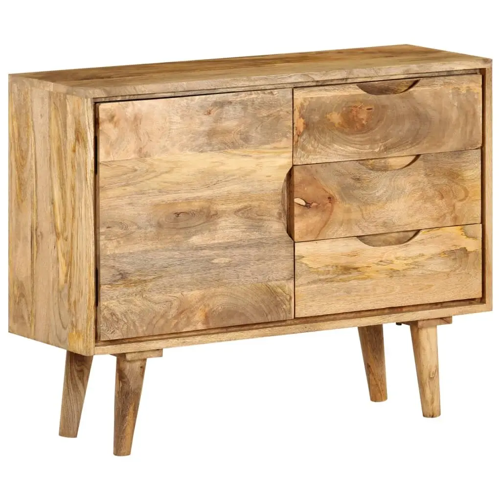 Sideboard Vintage Style 90x30x69cm Solid Mango Wood Brown Storage Cabinet