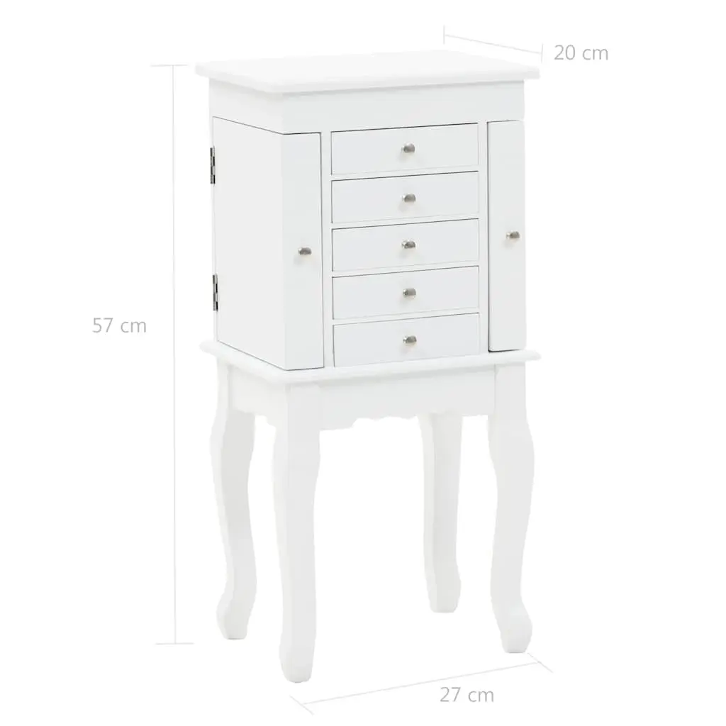 White Jewelry Cabinet for Organized Storage