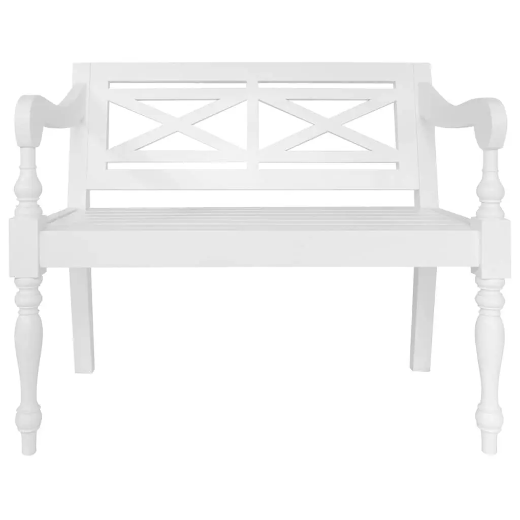 Wooden Storage Bench with Curved Armrests