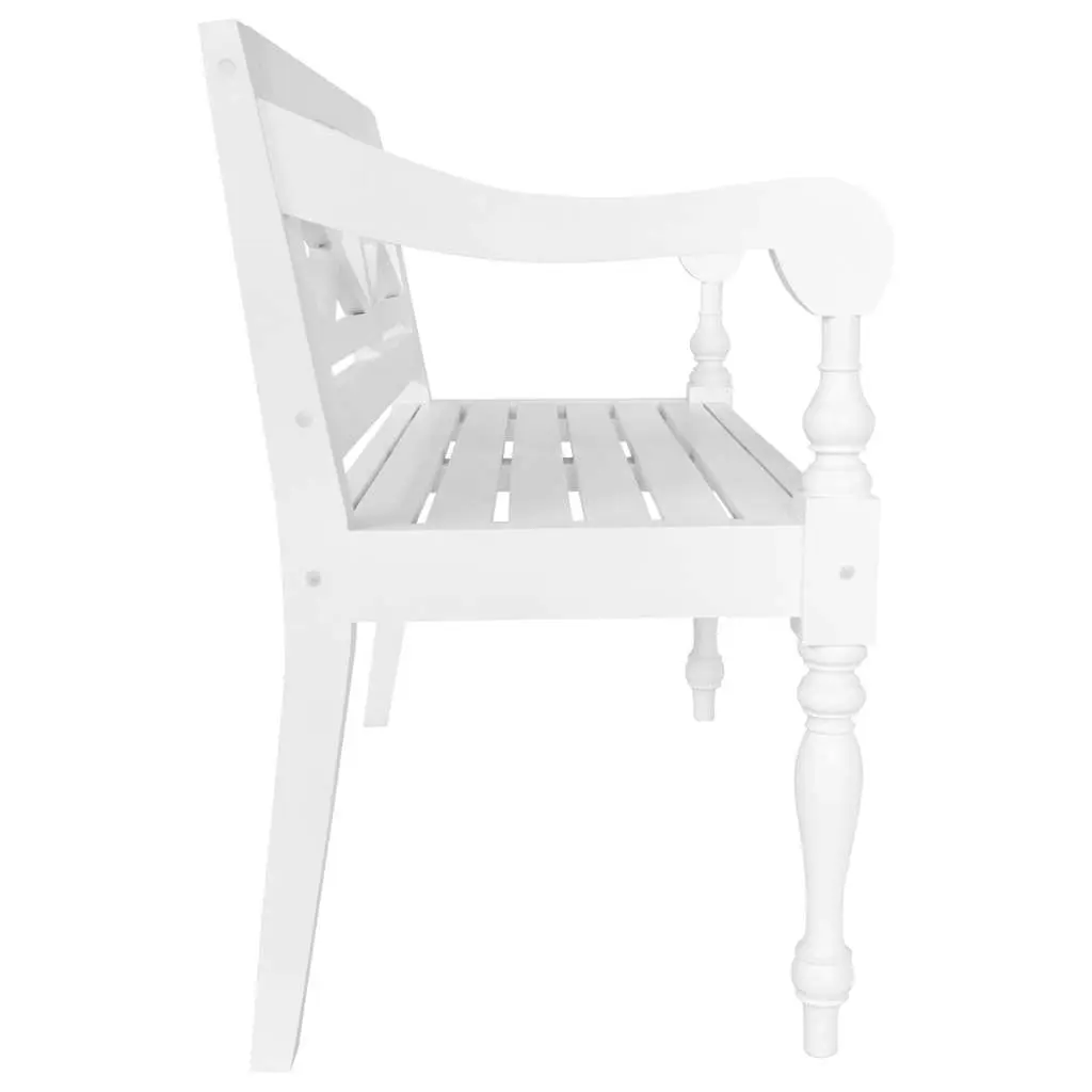 Wooden Storage Bench with Curved Armrests