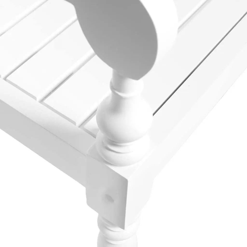 Wooden Storage Bench with Curved Armrests