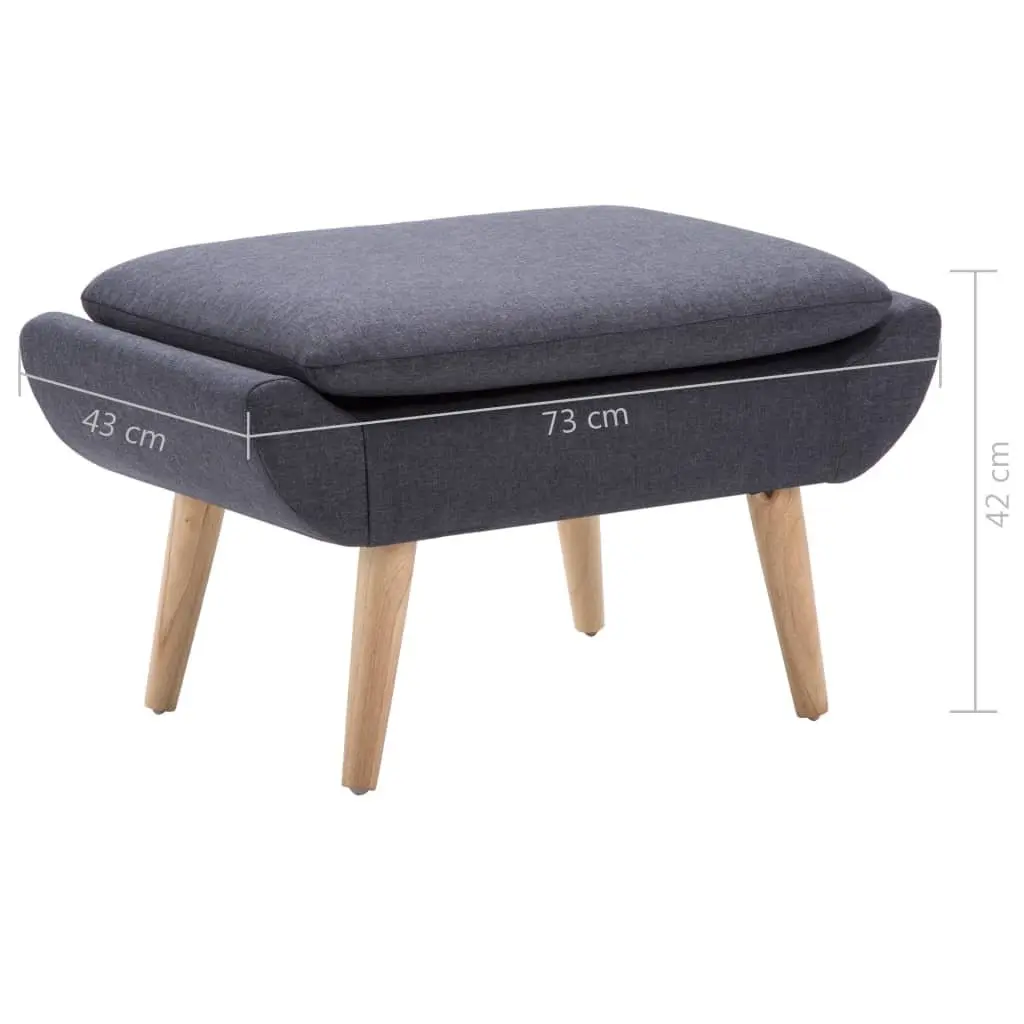 Grey Fabric Upholstered Footstool