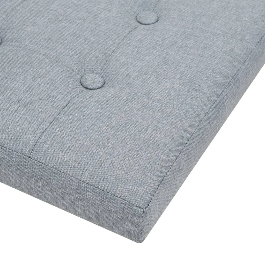 Grey Faux Linen Upholstered Folding Storage Stools (Set of 2)