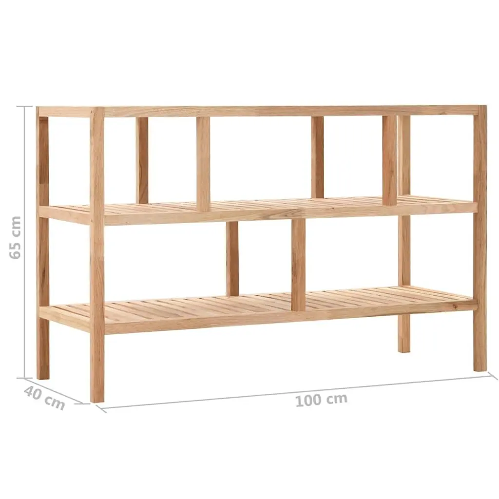 Bathroom Shelf 3-Tier Storage Rack 100x40x65cm Slatted Wooden Shelving Unit