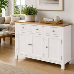 Rustic Solid Oak Sideboard 110x33.5x70 cm for Storage