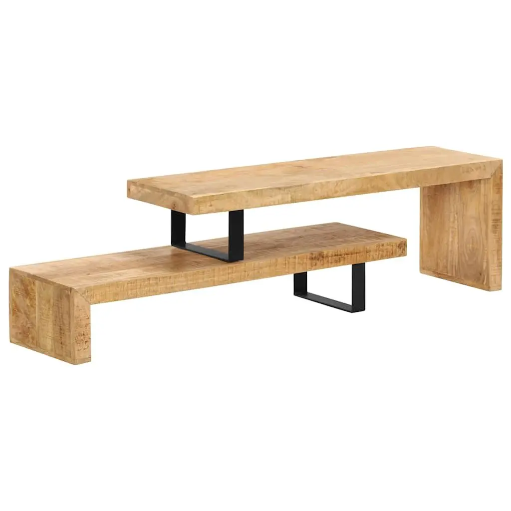 Mango Wood TV Stand Brown Living Room Media Cabinet Solid Construction