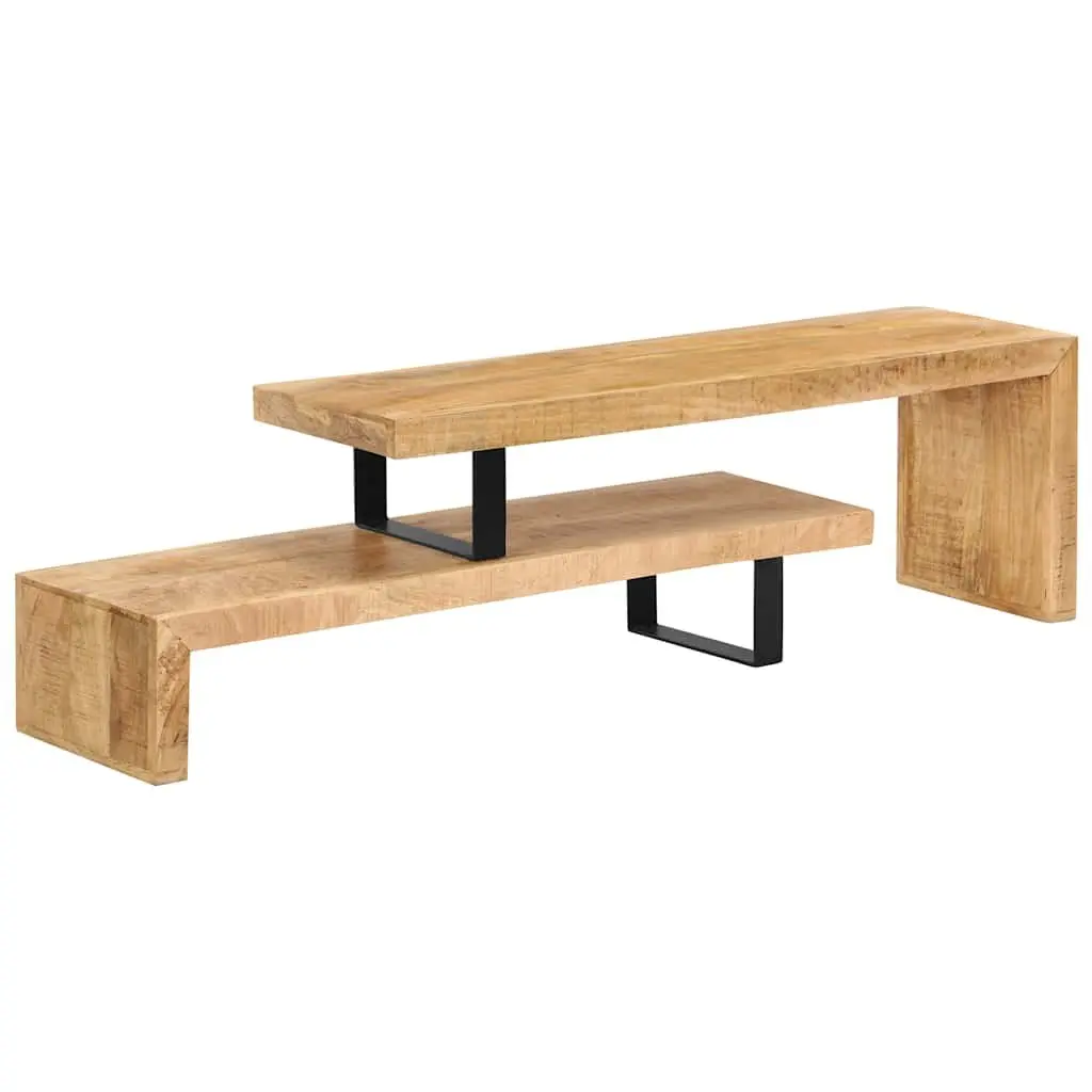 Mango Wood TV Stand Brown Living Room Media Cabinet Solid Construction