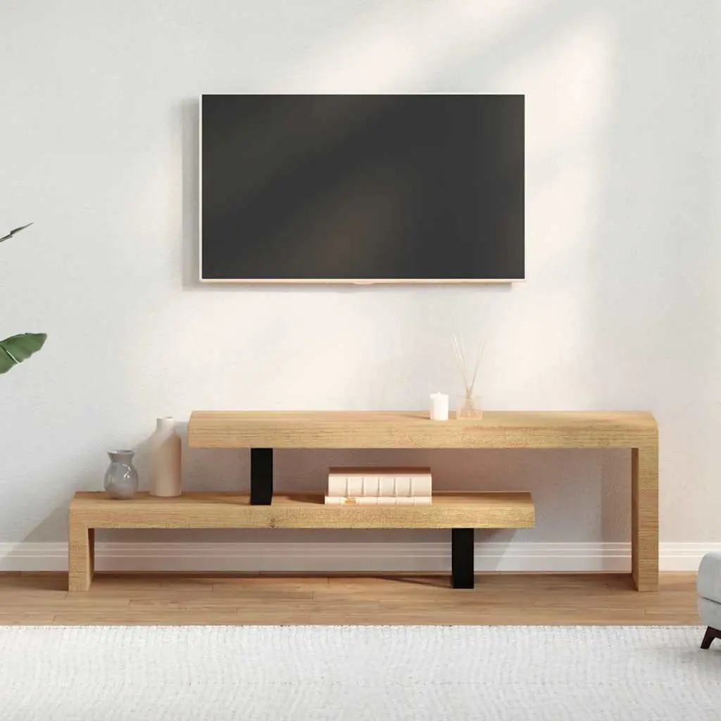 Mango Wood TV Stand Brown Living Room Media Cabinet Solid Construction