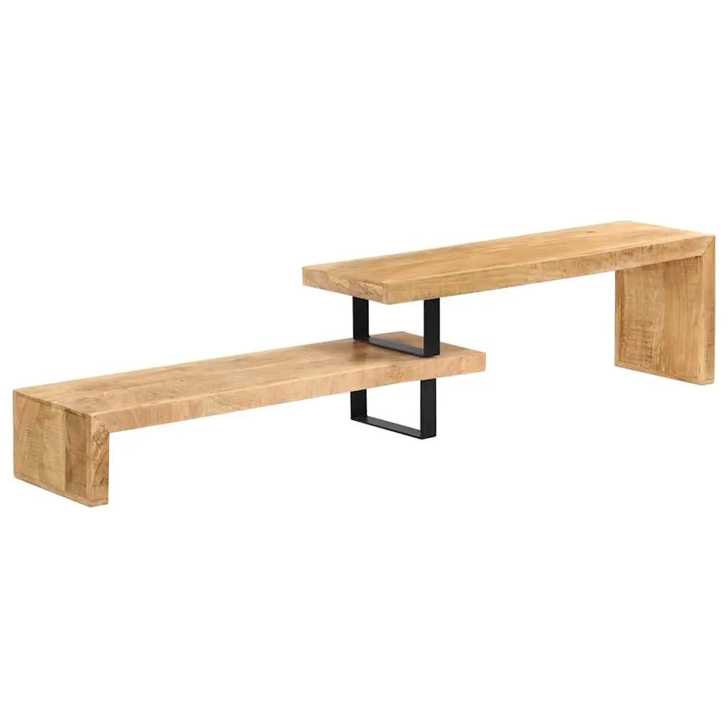 Mango Wood TV Stand Brown Living Room Media Cabinet Solid Construction