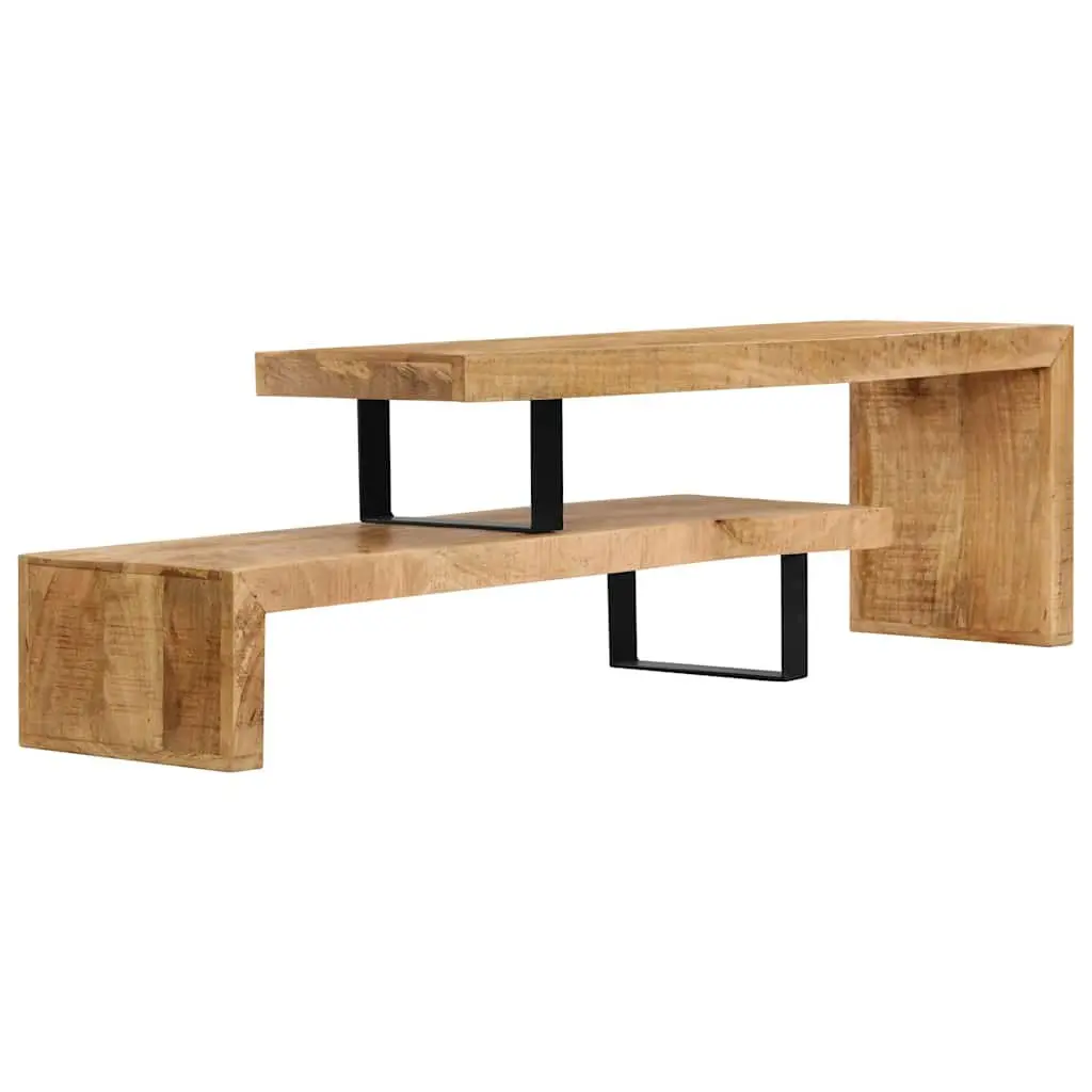 Mango Wood TV Stand Brown Living Room Media Cabinet Solid Construction