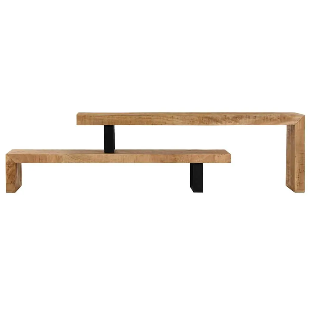 Mango Wood TV Stand Brown Living Room Media Cabinet Solid Construction